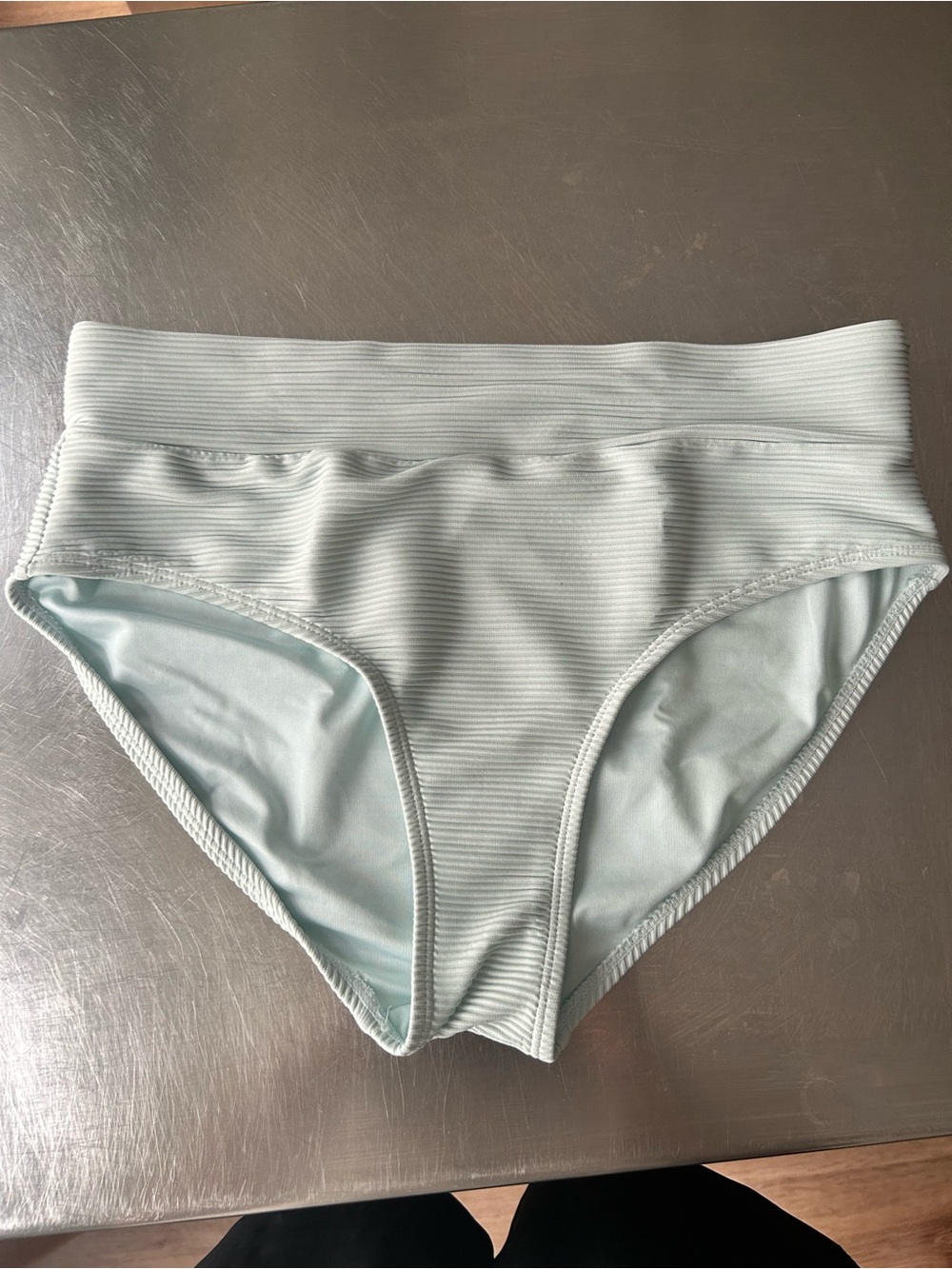 Nani Women’s High-Waist Ribbed Bikini Bottoms — Light blue